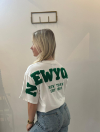 New York T-Shirt Wit/Groen