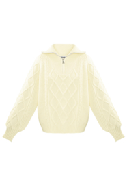 Soft Zip Sweater Off-White