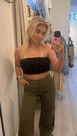 Roses Bandeau Top - Zwart