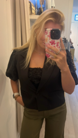 Roses Bandeau Top - Zwart