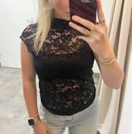 Lace Top Tess - Zwart