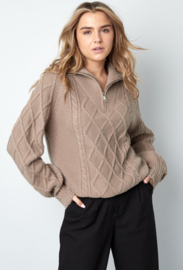 Soft Zip Sweater Camel