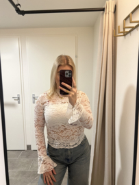 Lace Top Daisy - Wit