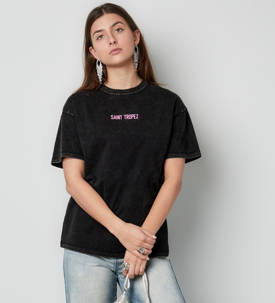 St. Tropez T-shirt - Grijs gewassen
