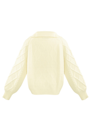 Soft Zip Sweater Off-White