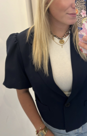 Bo Blazer pofmouw - Navy Blauw