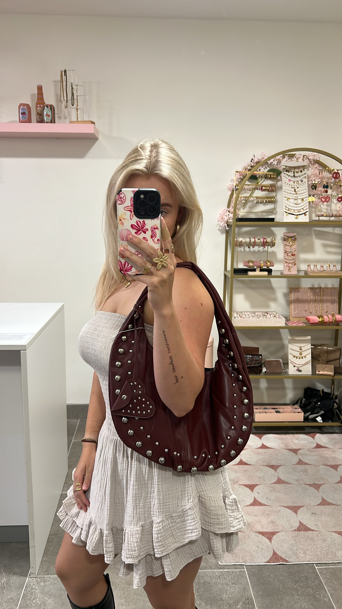 Studs Bag Jill - Bordeaux