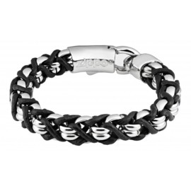 Zippo Steel Braided Leather Bracelet - 22 x 1.1 x 1