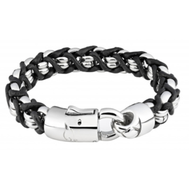 Zippo Steel Braided Leather Bracelet - 22 x 1.1 x 1
