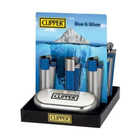Clipper aansteker metal Bleu & gold