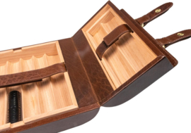 Humidor uitvouwbaar bruin 7 x 19.5 x 18.3 cm