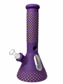 Bong dikwandig glas 7mm 31 cm Studded purple