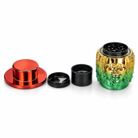 Grinder metal Rasta head shiny Ø 76 mm (6)