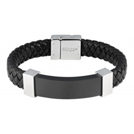 Zippo Steel Braided Leather Bracelet - 22 x 1.4 x 0.8