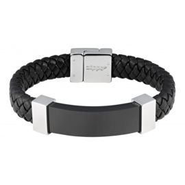 Zippo Steel Braided Leather Bracelet - 20 x 1.4 x 0.8