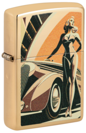 Zippo 60007258  Vintage Car and Woman Design