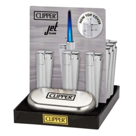 Clipper aansteker jetflame metal Silver