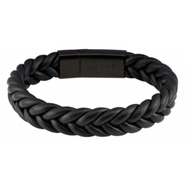 Zippo Braided Leather Bracelet - 22 x 1.4 x 0.8 cm