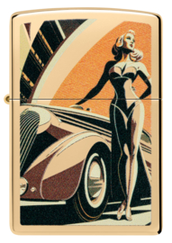 Zippo 60007258  Vintage Car and Woman Design