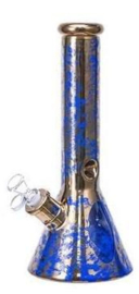 Bong dikwandig glas 7mm 31 cm Flake blauw