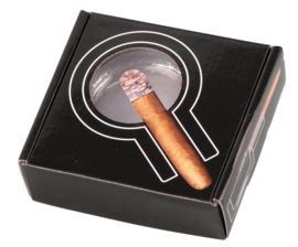 Sigaren asbak glas transparant diameter 8,5cm