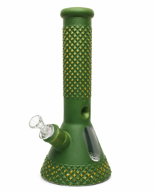 Bong dikwandig glas 7mm 31 cm Studded green