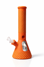 Bong dikwandig glas 7mm 31 cm Studded orange