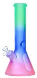 Bong dikwandig glas 7mm 31 cm Aurora groen blauw roze