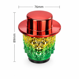 Grinder metal Rasta head shiny Ø 76 mm (6)