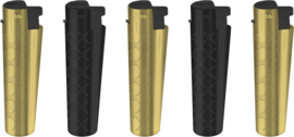 Aansteker METAL CASE jetflame zwart goud (25)
