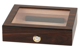 Humidor Walnoot met glas 6,5x26x22 cm