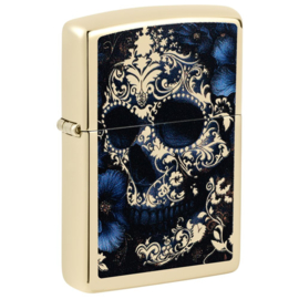 Zippo 60007900 46682 Skull with Flowers Design