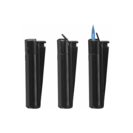 Clipper aansteker jetflame metal Black