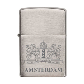 Zippo chrome brushed Amsterdam stadswapen