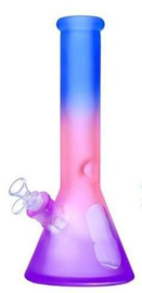 Bong dikwandig glas 7mm 31 cm Aurora blauw roze paars