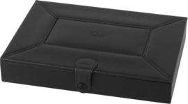 Humidor leder zwart 3,7 x 22,5 x 16 cm