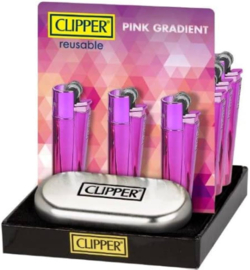 Clipper aansteker metal Pink Gradient