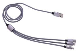 Tekmee 3in1 oplaadkabel MicroUSB-Iphone-USB C 