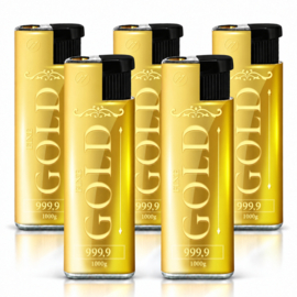 Aansteker Metal case turbo  gold (25)