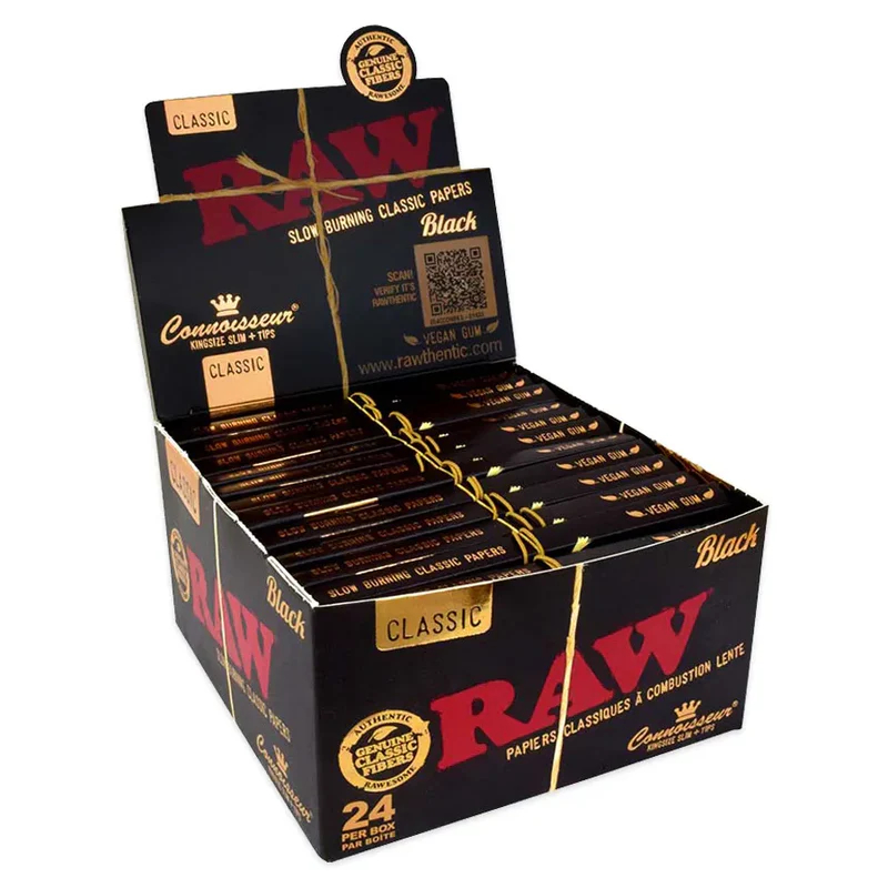 Raw Classic Black Connoisseur papers + tips (24)