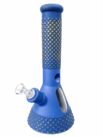 Bong dikwandig glas 7mm 31 cm Studded bleu