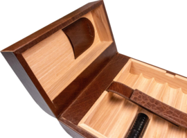 Humidor uitvouwbaar bruin 7 x 19.5 x 18.3 cm