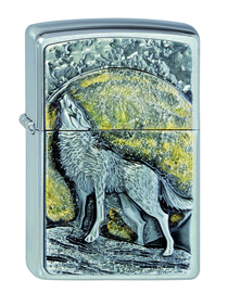 Zippo 2003038 PL 200 WOLF AT MOONLIGHT EMBLEM