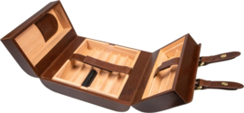 Humidor uitvouwbaar bruin 7 x 19.5 x 18.3 cm