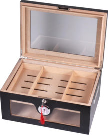 Humidor Black matt glas h:18 x b:38 x d:27cm