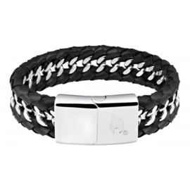 Zippo Steel Braided Leather Bracelet - 22 x 1.8 x 0.7