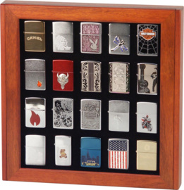 Houten display voor 20 zippo aanstekers (EXCLUSIEF ZIPPO'S)