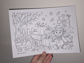 Paper and Tape Herfst Kleurplaat