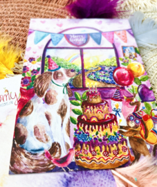 Regenboog party ansichtkaart