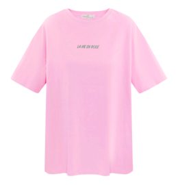 T-shirt La Vie en Rose - Roze L